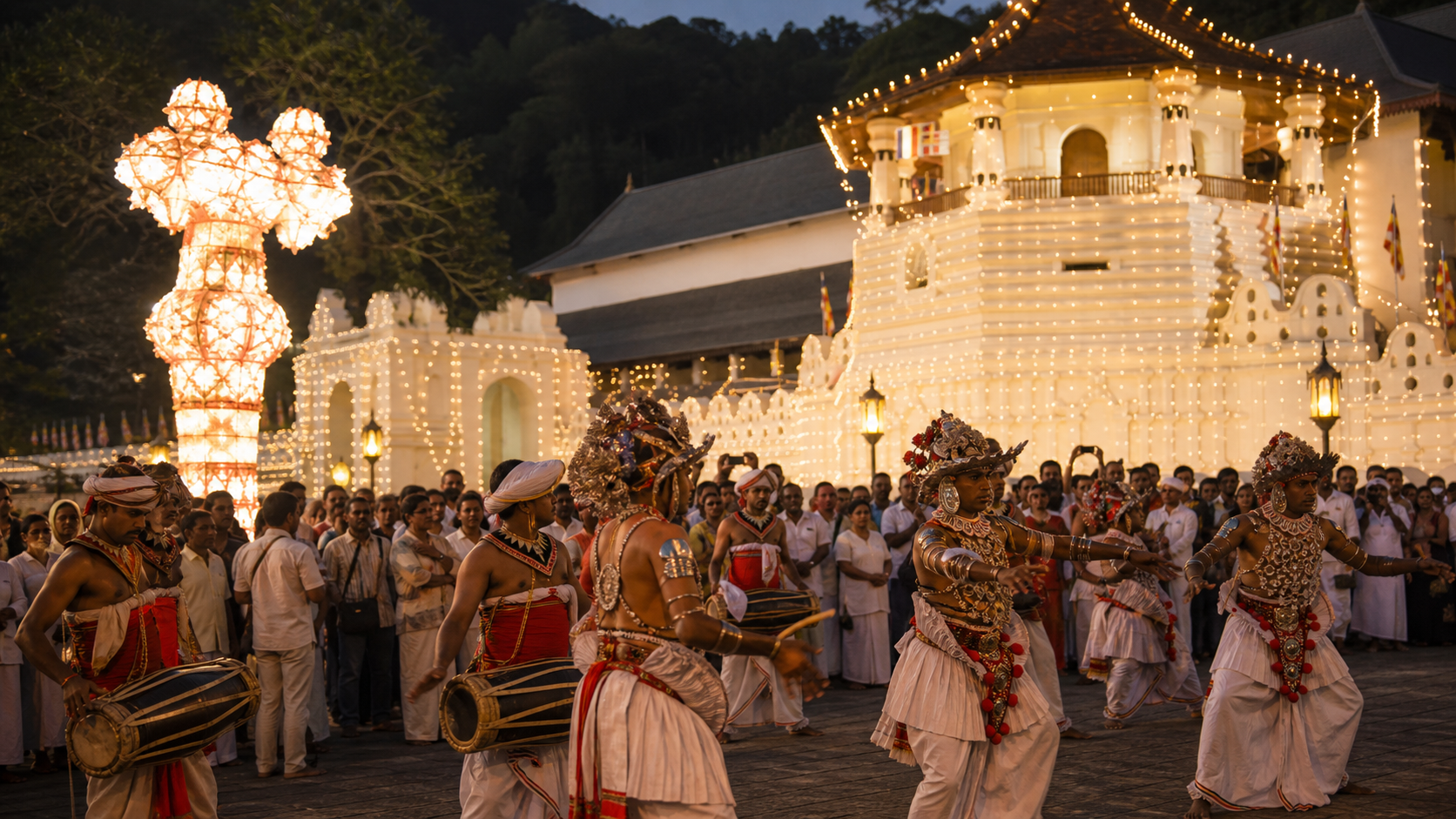 Kandy Vesak procession near the Temple of the Tooth